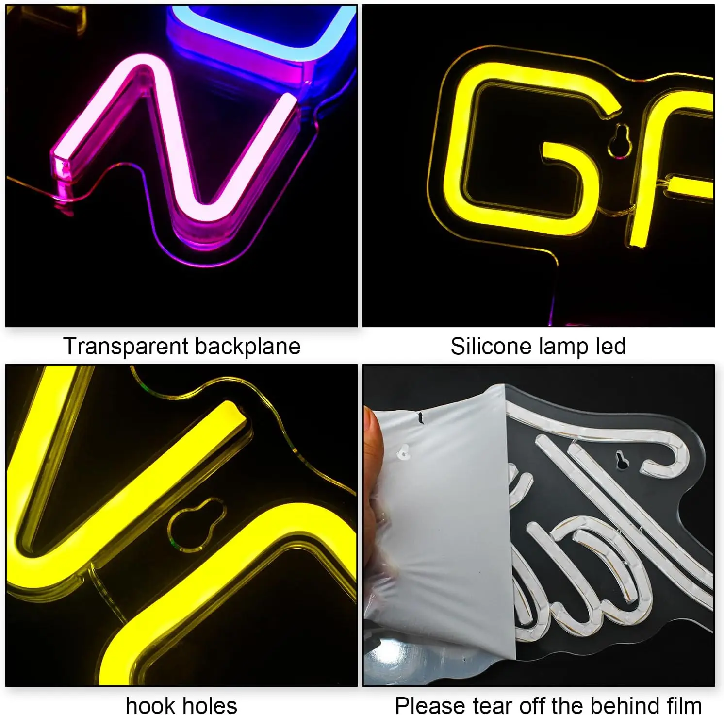 Imagem -06 - Gaming Zone Neon Sign For Game Room Néon Colorido Led para Wall Decor Usb Quarto Festa Homem Caverna Gamer Meninos