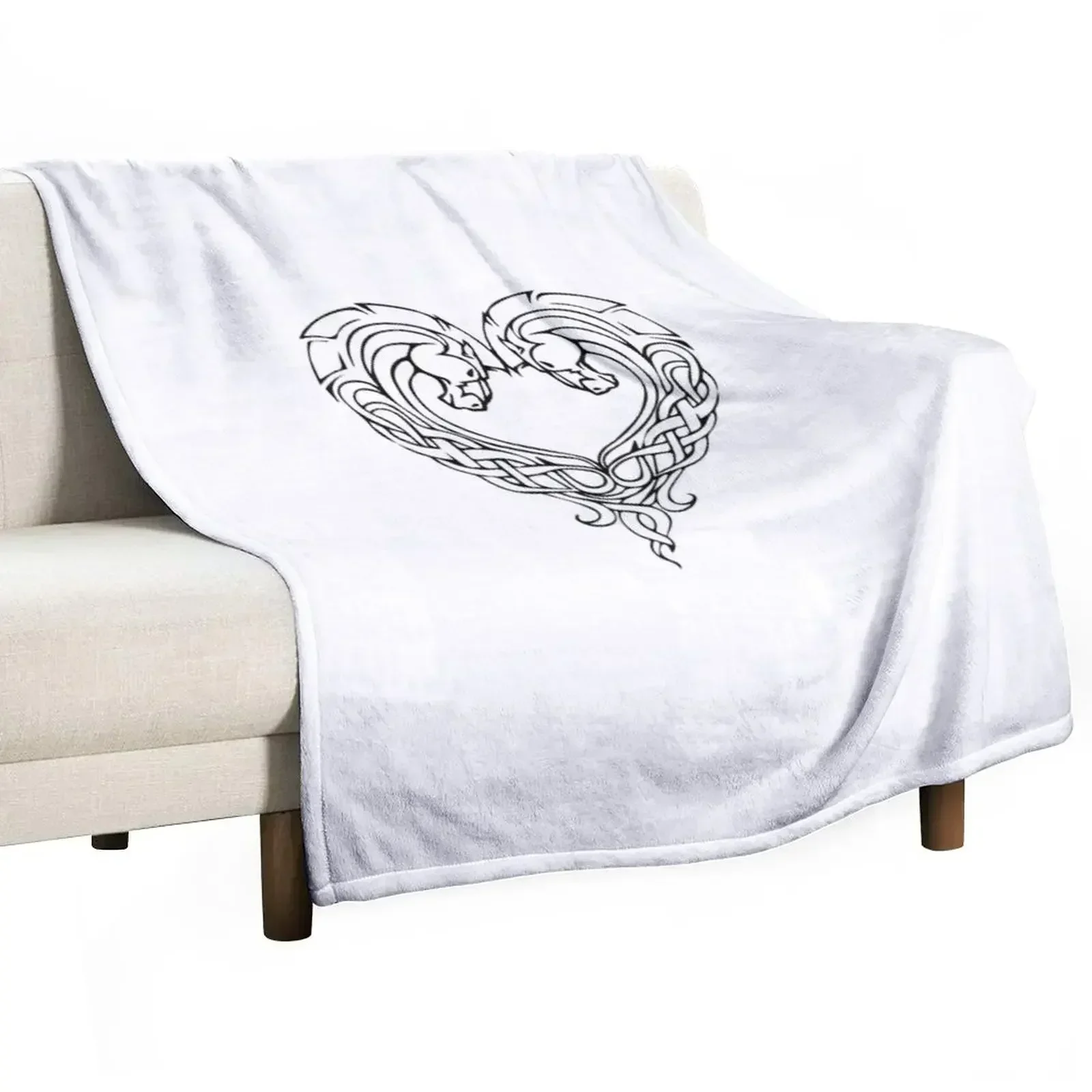 New Celtic Horse Heart Throw Blanket Sofa Throw Travel Soft Decorative Beds Decorative Sofas Hair Blankets