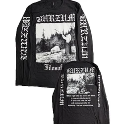 Burzum Heavy Mental Band T-shirt stampata maglietta a maniche lunghe da uomo maglietta grafica musicale Harajuku Streetwear magliette oversize