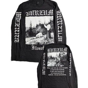 Burzum Heavy Mental Band Bedrucktes T-Shirt Herren Langarmshirt Musik Grafik T-Shirt Harajuku Streetwear Übergroße T-Shirts