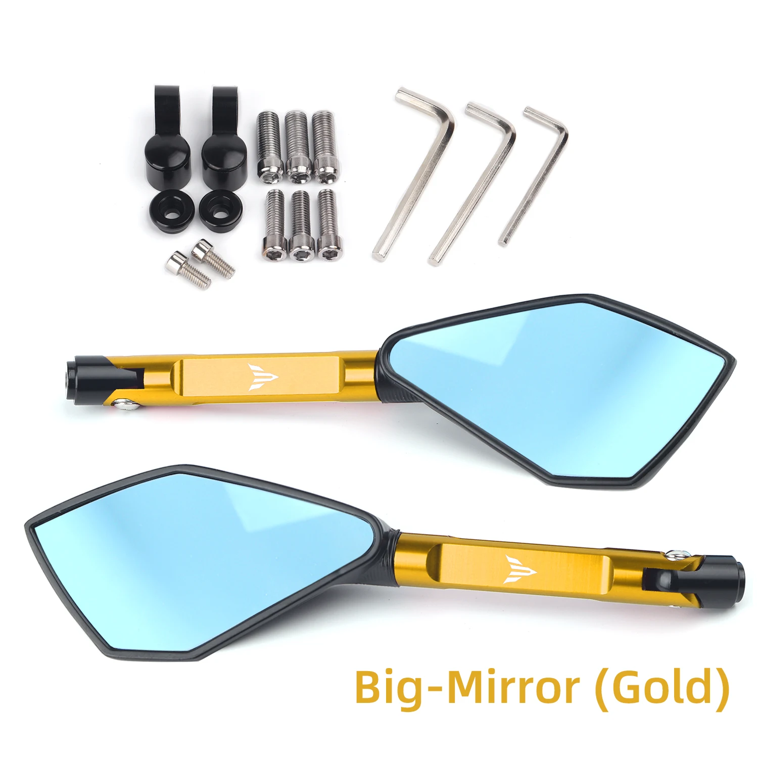 Universal Motorcycle mirror CNC side Rearview Blue Anti-glare For Yamaha MT01 MT25 MT03 MT07 MT09 MT10 image 3