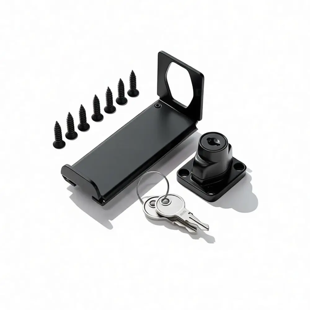 Right Angle Sliding Gate Latch Lock Punch Free Privacy Protection For Home Office Interior Sliding Doors Black