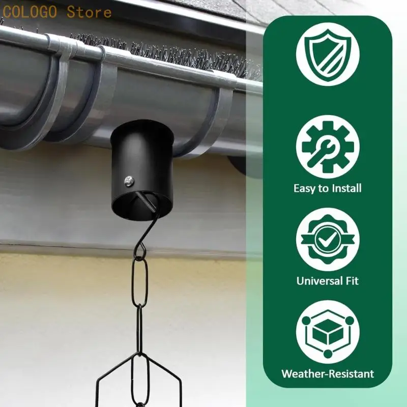 Quick Install Rain Chain Gutter Adapter Converts Uncontrolled Water Into Beautiful Falling Stream For Home Exterior D0LD