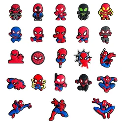 Dijes de zapatos de dibujos animados para zuecos, sandalias, decoraciones, dijes, lindo Spiderman, accesorios de decoración de zapatos de PVC DIY