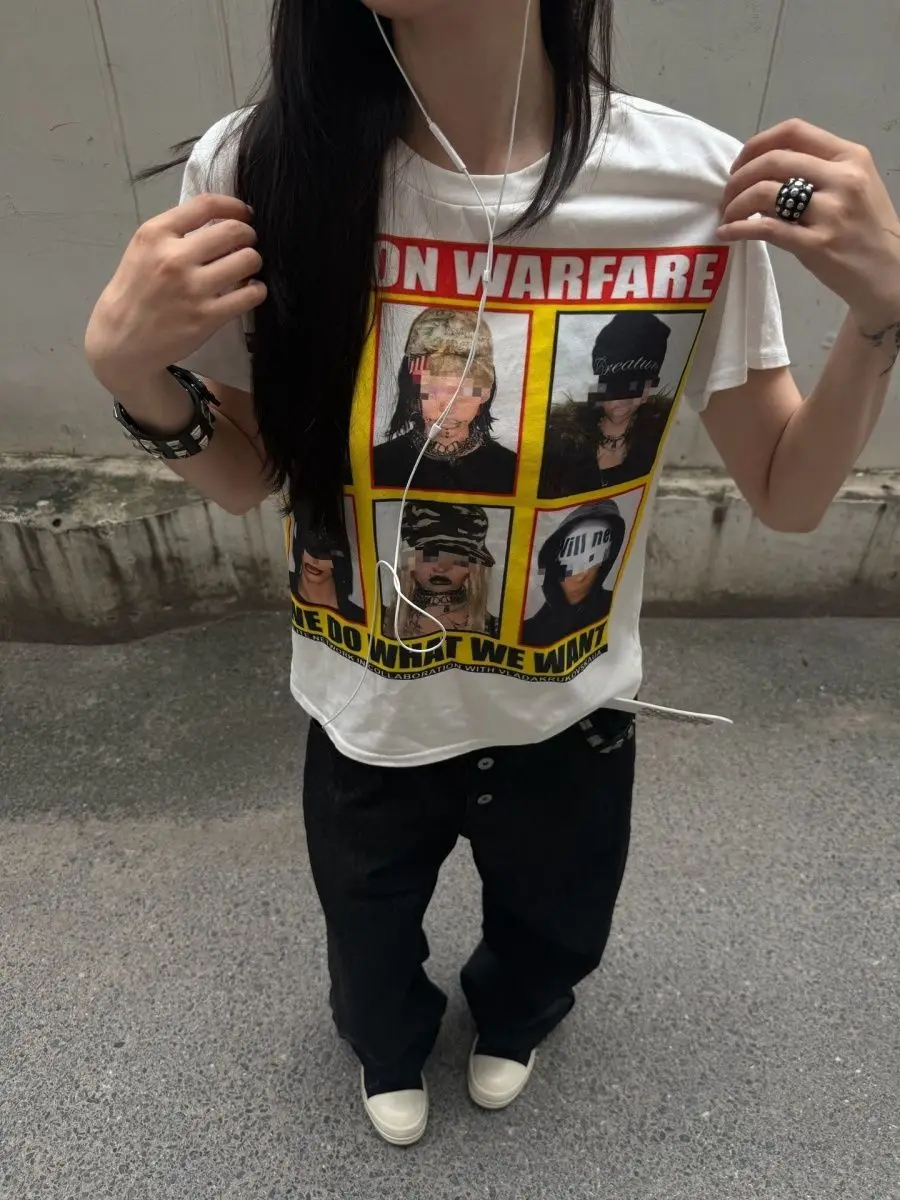 Poster Graphic T Shirts Harajuku Street Fashion 1990s Vintage Oversized T Shirt Couples Pro Choice Y2k Top Men Clothing