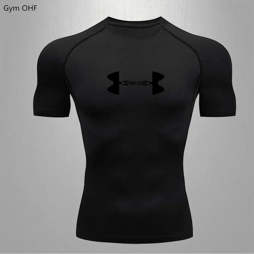 T-Shirt Men Gym Compression Sport Shirt Breathable Dry Fit Top Fitness Training Running T Shirts Rashguard Jiu Jitsu Sportshirts