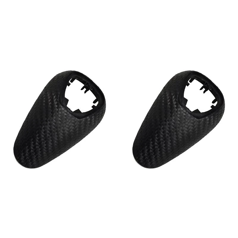 New 2X Car Shift Knob Head Cover Trim For BMW M2 F87 M3 F80 M4 F82 F83 M5 F10 Woven Carbon Fiber