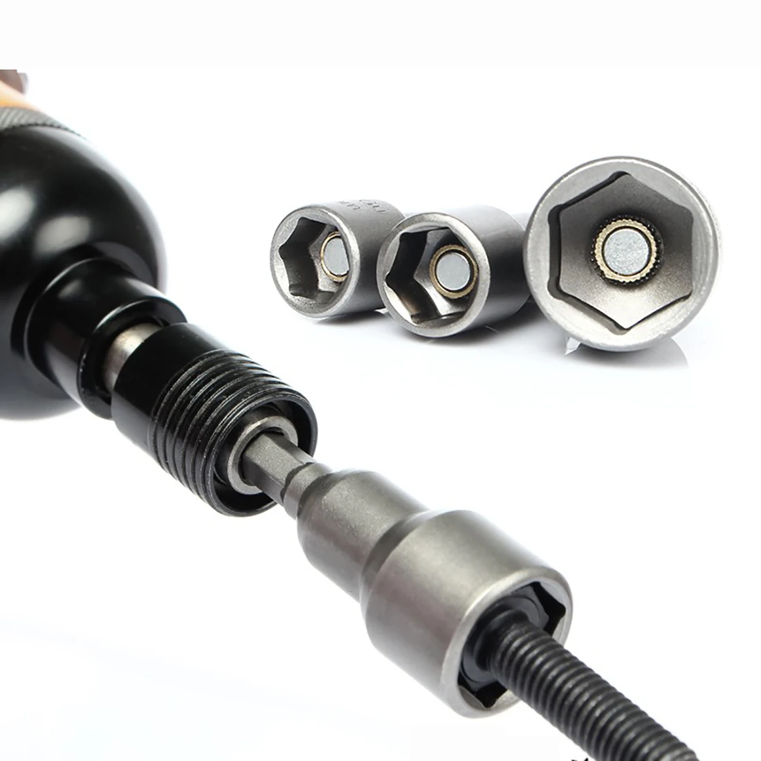 5mm-19mm Magnetic Impact Socket Nut Screwdriver, Hex Wrench Bit Adapter, Suitable for Electric Drills and Impact Driver Socket S