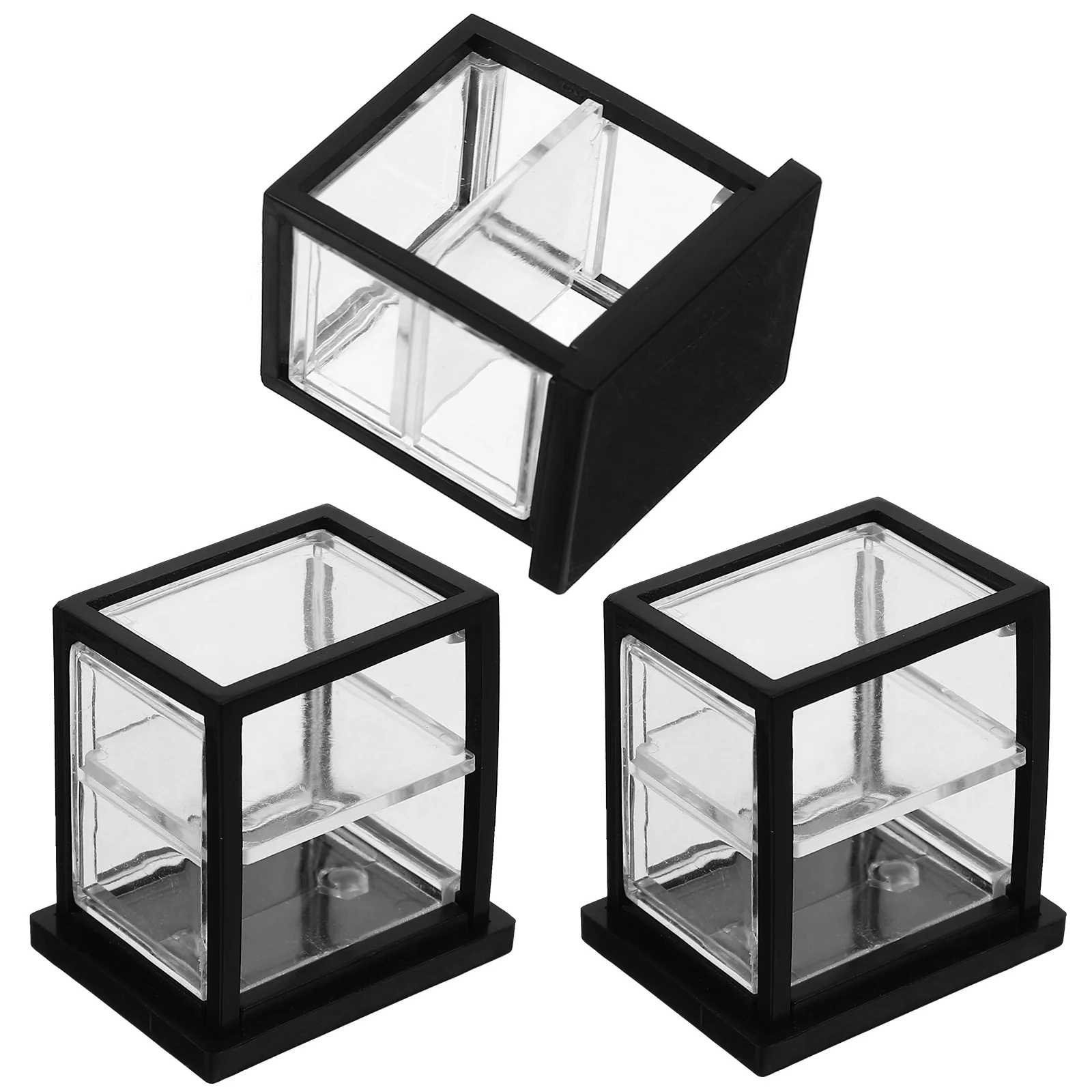 3 Pcs Miniature Cabinet Accessories Dollhouse Display Case Cabinets Store Cake Decorations