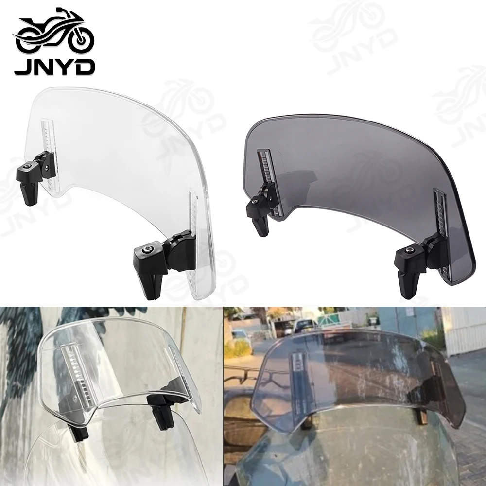 JNYD Motorcycle Windshield Extension Universal Windscreen For BMW R1250GS For Honda Suzuki Heighten Wind Deflector Accessories