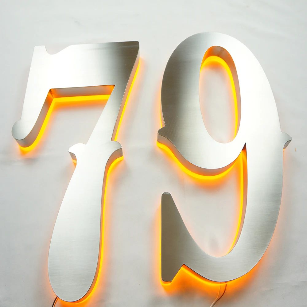

Custom Made Reverse Lit Door House Numbers