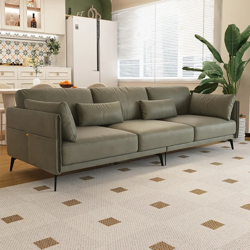 Small apartment technology cloth sofa living room modern simple 2024 new cream style