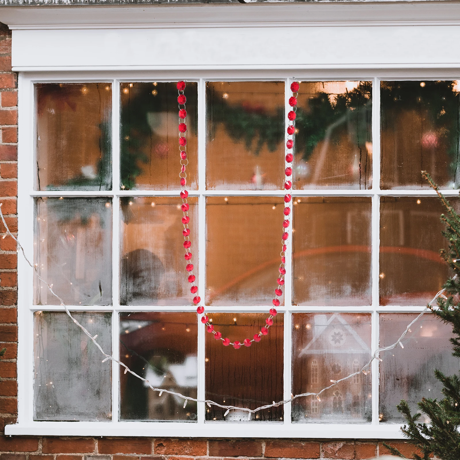 

Octagon Beads Chain Decoration Glass Hanging Bead Strand for Door Curtain Chandelier DIY Home Decor Bright Color Sturdy Metal