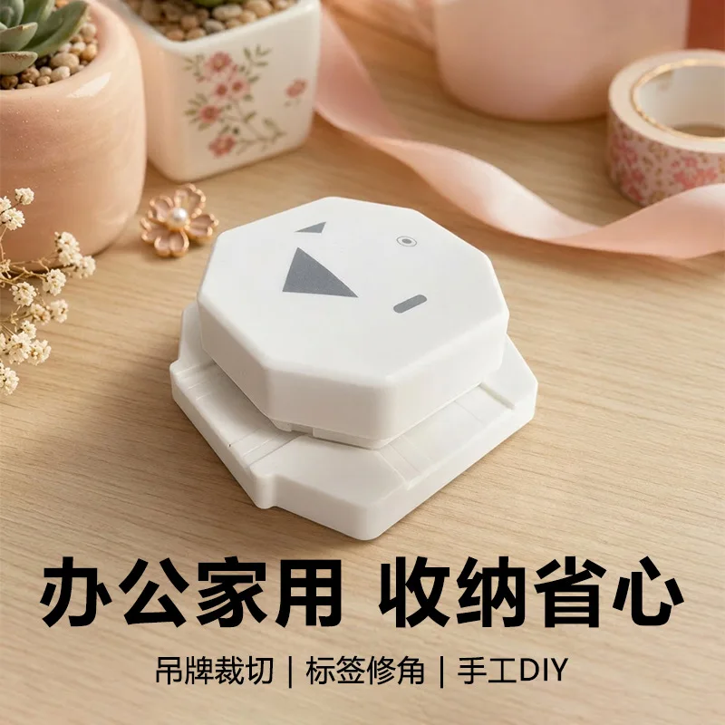 4 in 1 Label Corner Cutter and Hole Punch Tool for Craft Tags, Photo Cards and Scrapbook Trimming with ABS and Zinc Alloy Body