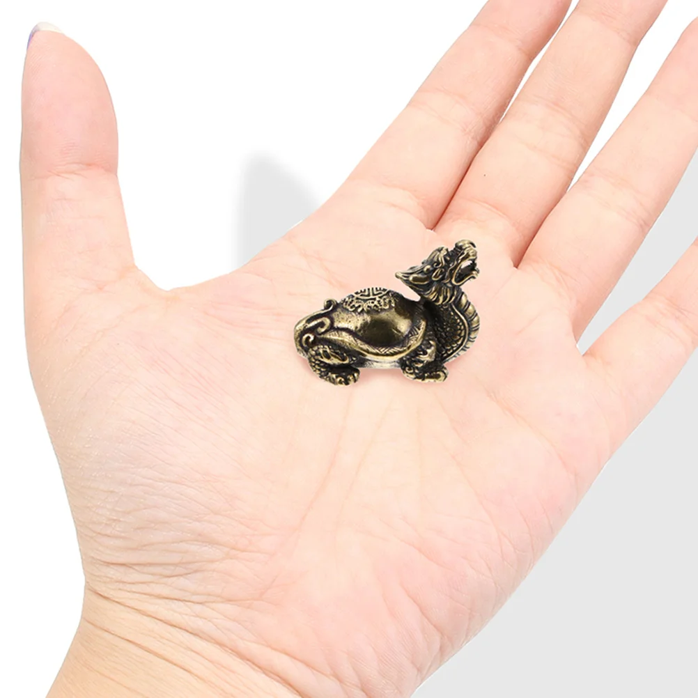 

2pcs Keychain Retro Decor Turtle Statue nament for Car Desktop Brass Figurine Creative Long Lasting