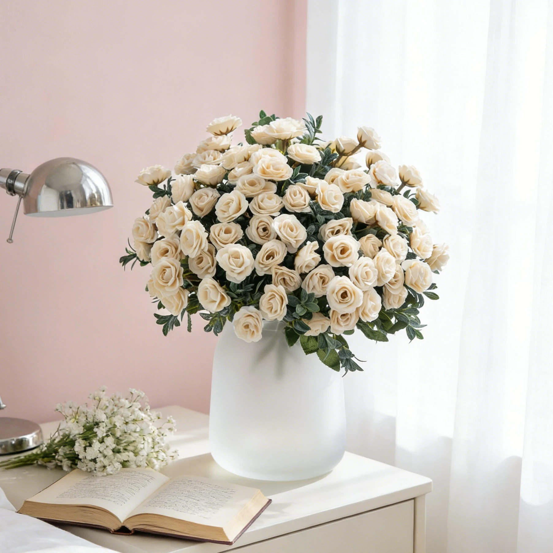 ดอกไม้ประดิษฐ์ กุหลาบผ้าไหม สำ - Baby Nursery Decor Ideas บทวิจารณ์และราคา