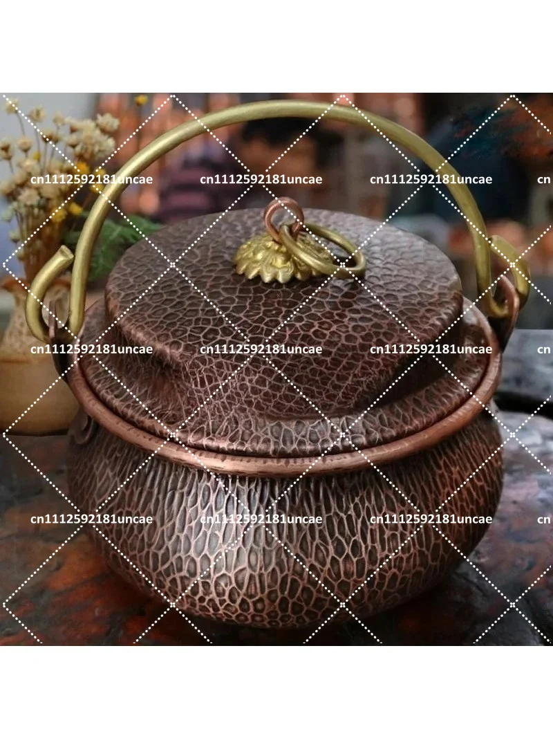 Vintage Pure Copper Soup Pot for Cooking Braised Rice, Porridge, and Stew