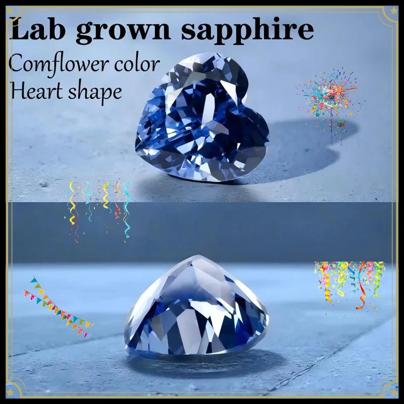 Top Lab Grown Sapphire VVS1 Cornflower Color Charms Gemstone Jewelry Making