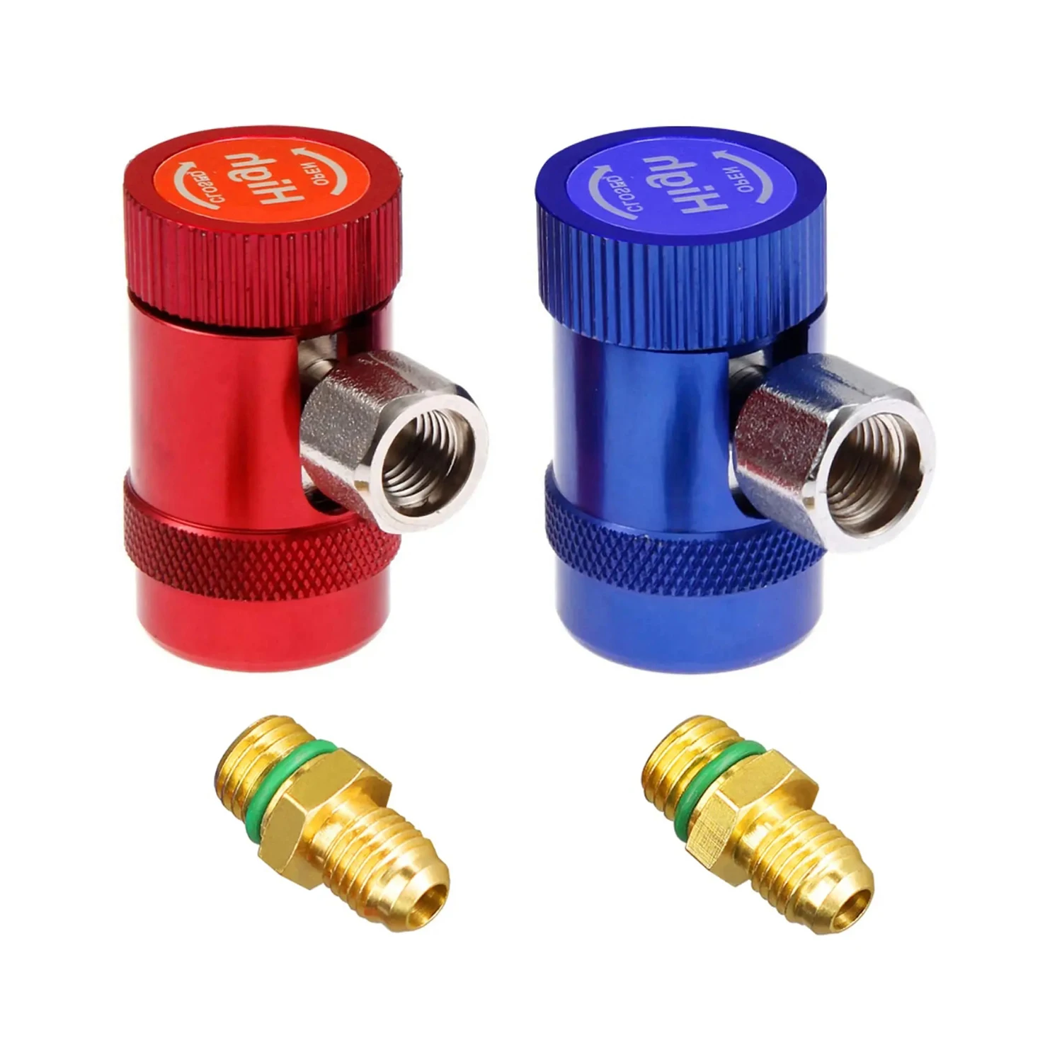 R1234yf Quick Couplers Adapter 1pair High/Low Side Adjustable Connectors Kit for Car AC System Evacuation Recharging