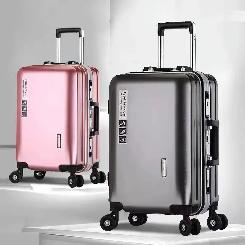 Aluminium Frame Suitcase on Wheels Business Zipper Carry-on Cabin Suitcase USB Port 28-inch Luggage Carrier Trolley Case