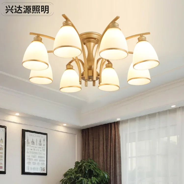 American family living room ceiling lamp country retro wrought iron restaurant atmosphere simple bedroom ceiling lamp