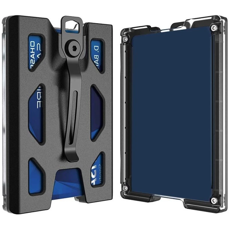 Hot kf-Clip Wallet, Hard Wearing Card Bag With Rope, Portable And Space Saving, Can Hold 1 To 4 Cards, Metal Not Easily Damaged