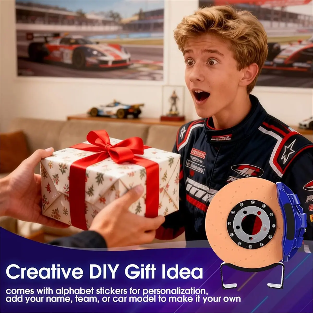 

Y69A Brake Disc LED Night Light,DIY Atmosphere Lamp for Desk and Wall Mount, Energy-Efficient with Long-Lasting LEDs, Gift