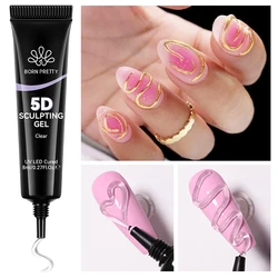 BORN PRETTY 8ml 5D Nail Art Gel Clear Sculpting Gel for Nail Art Design DIY 5D Embossing Gel for Painting Drawing Carving Gel