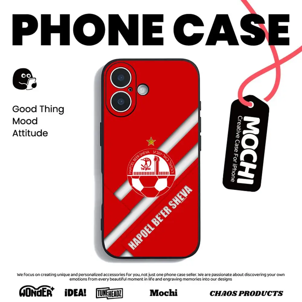 Hapoel Be'er Sheva F.C. Coque de téléphone avec logo, noire,