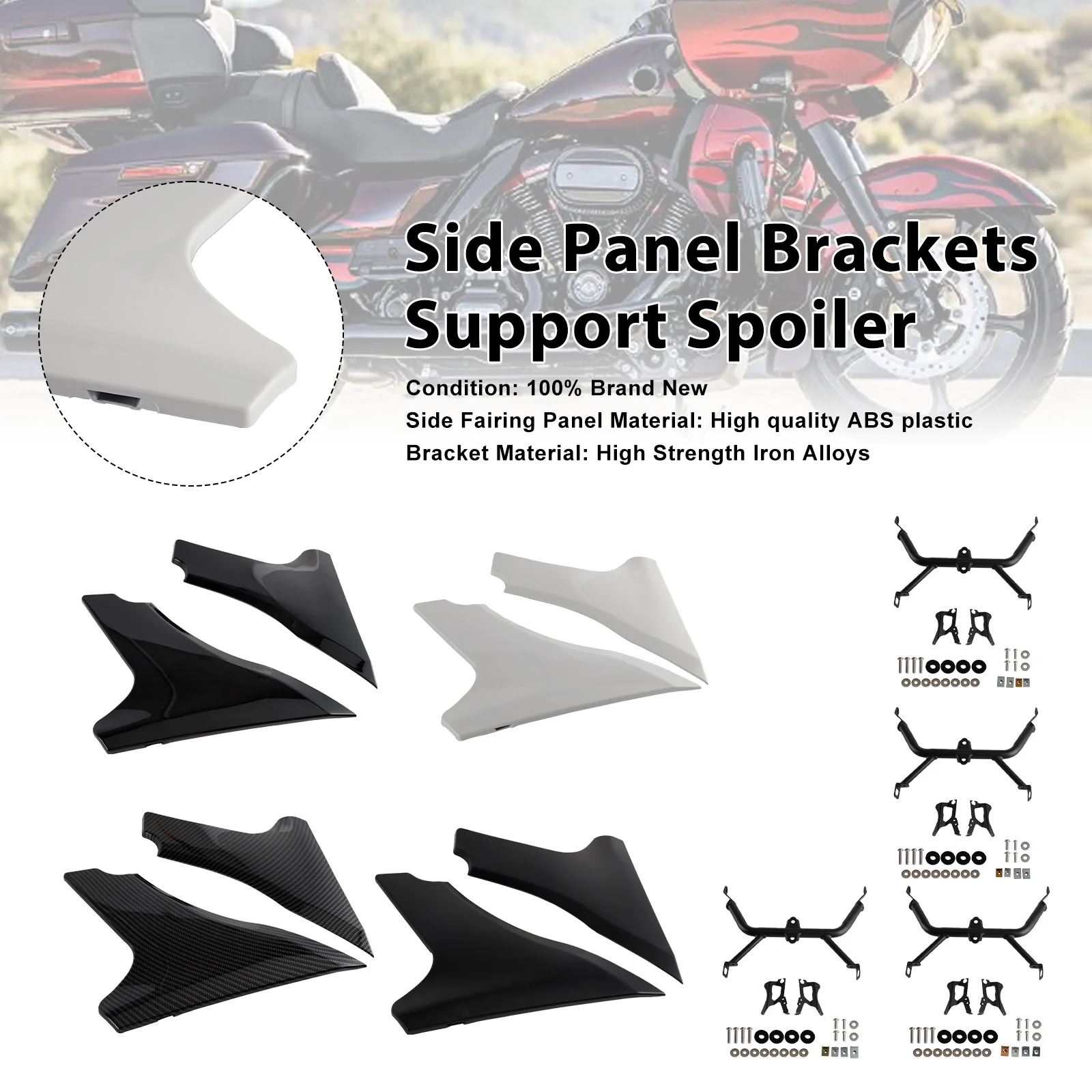 

Кронштейны боковой панели Topteng, поддерживающий спойлер для CVO 121, 117, Road Glide FLTRXSE 2023-2025 2024