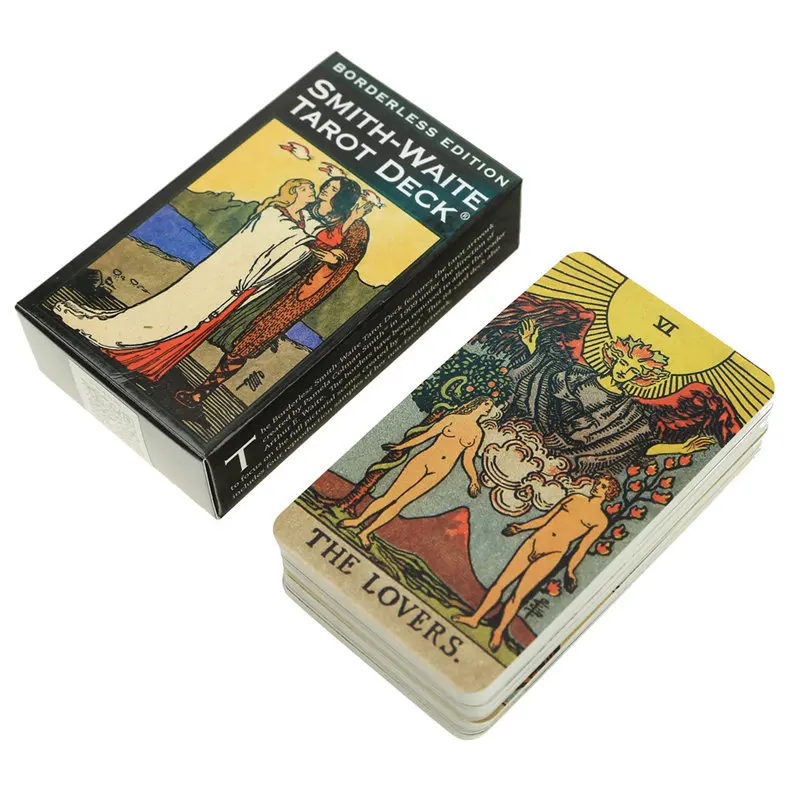 Full English Borderless Edition Smith-Waite Tarot Cards GamePortable Friend Party Playing Board Game Cards 4P