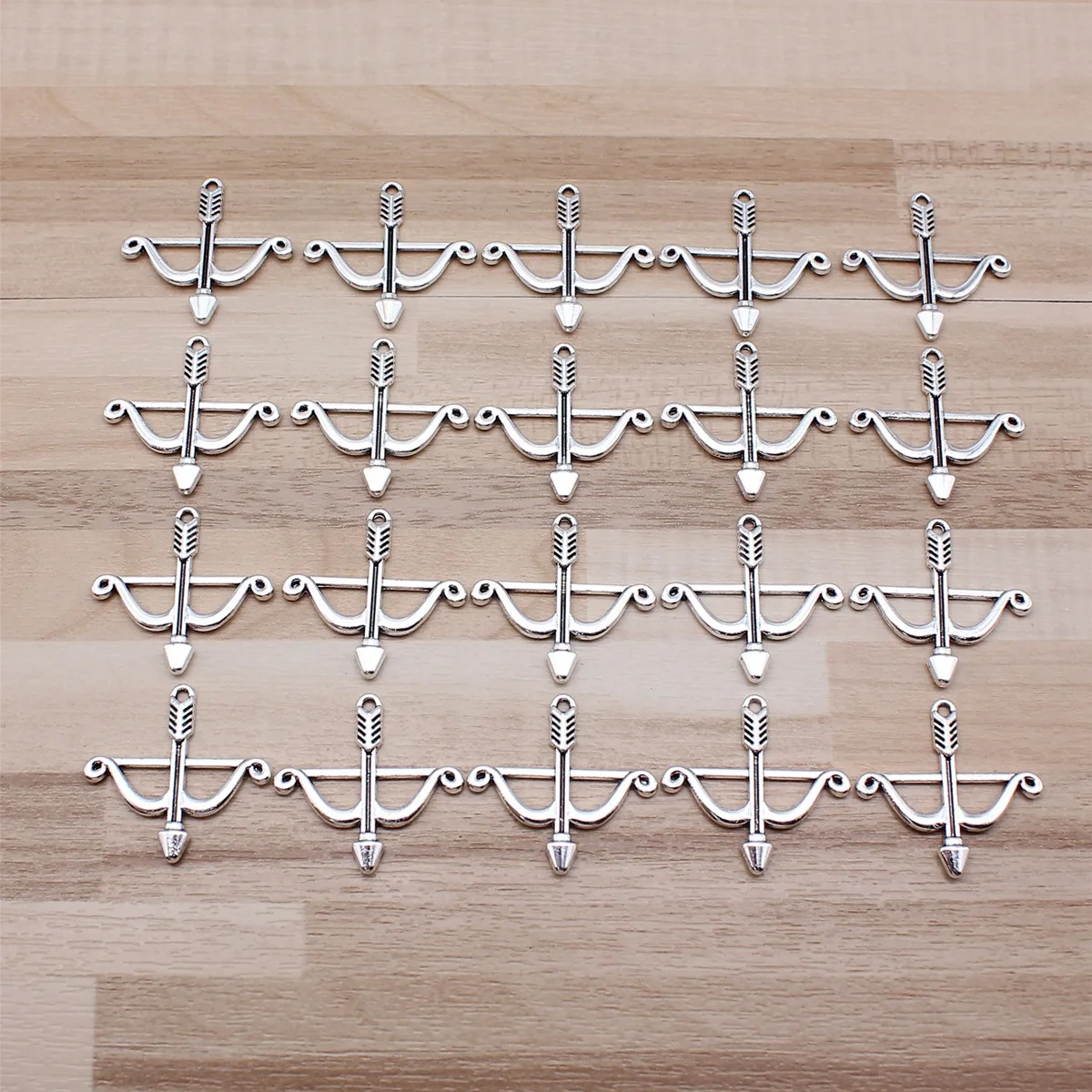 IFOCUS 20pcs/Lot Arrow Charms For DIY Jewelry Making Zinc Alloy 26x25mm/1.02x0.98inch