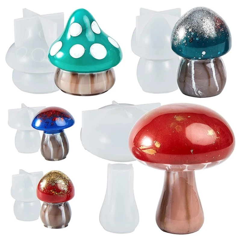 3D Mushroom Resin Molds Desktop Ornaments Mold Mushroom Shaped Epoxy Resin Casting Mold for DIY Crafts Soap Home Decor
