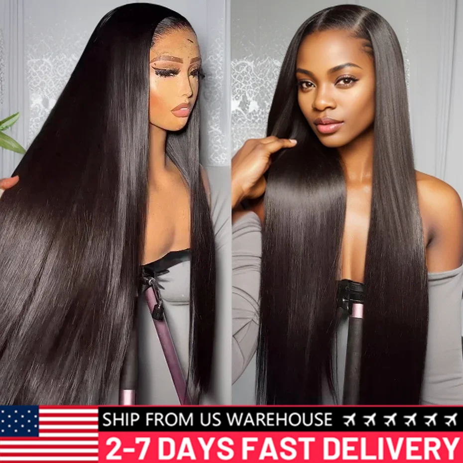 13x4 13x6 Lace Frontal Wig HD Transparent Lace Front Human Hair Wigs Straight Hair Remy Bleached Knots For Black Women Bling