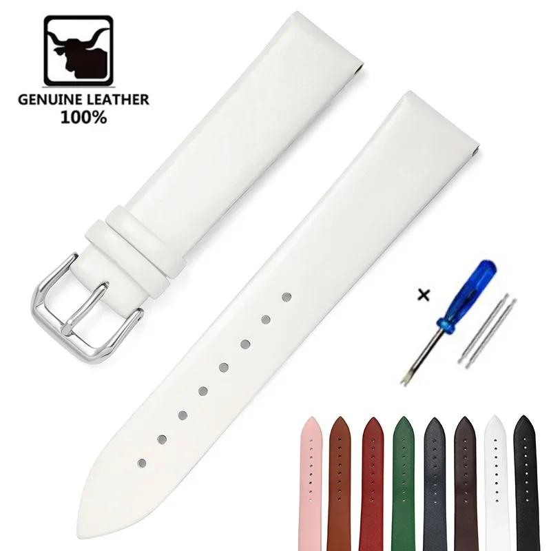 Ultra-thin High Quality Leather Watchband 8mm 12mm 14mm 16mm 18mm 20mm 22mm Bracelet Watch Straps Soft Leather Wristwatch Band