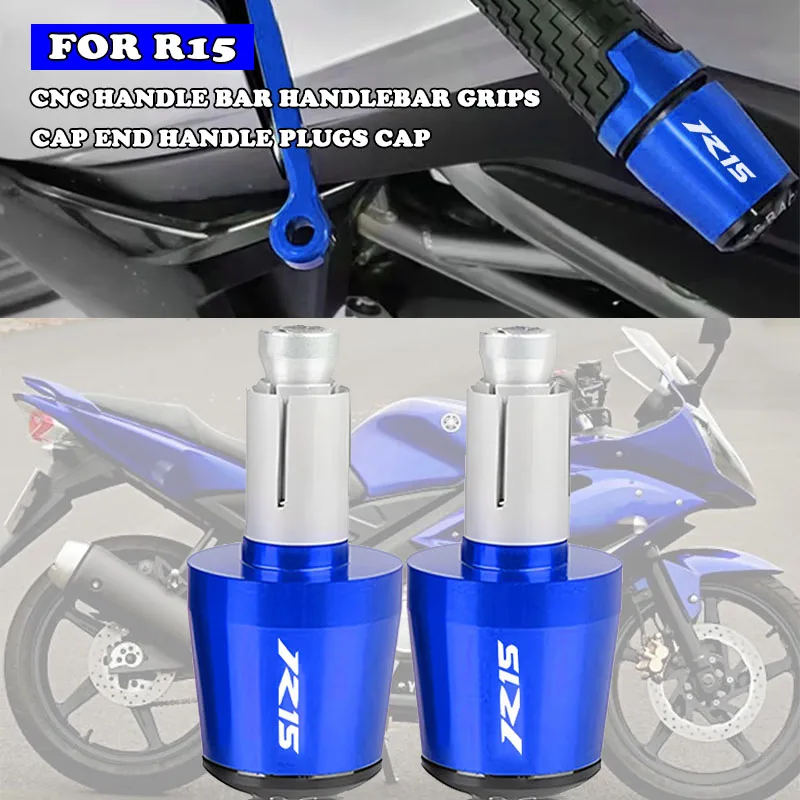 2pcs Motorcycle CNC Handle Bar Handlebar Grips Cap End handle Plugs cap Accessories For YZF R15 V2 V3 ABS 2009-2020