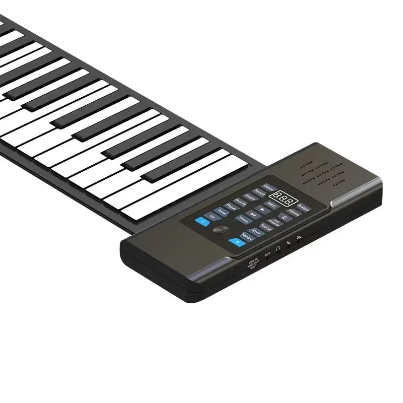 Portable 88 Key Electronic Piano OEMI and USB Rechargeable Thickened ABS Soft Silicone Folding Hand Rolled Piano with Pedals