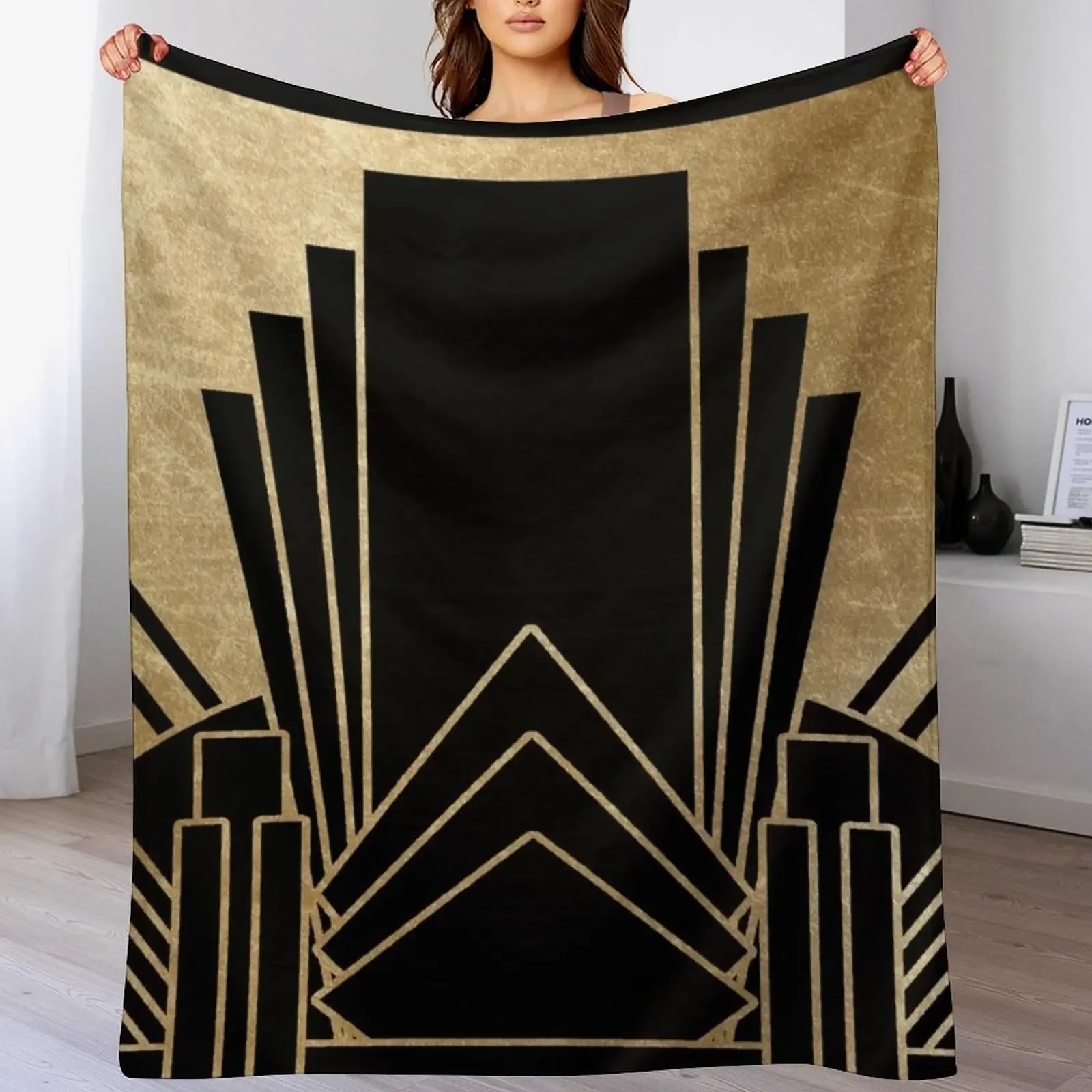 

Art deco design Throw Blanket Wrinkle Resistant Lightweight Blanket