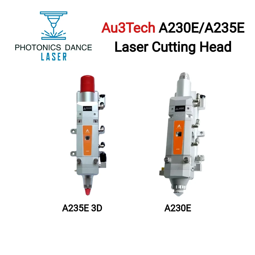 Au3Tech A230E A235E 3D 3000W Electric Fiber Autofocus Laser Cutting Head ACutter Machine Part For 1-3KW Raycus/MAX Laser Source