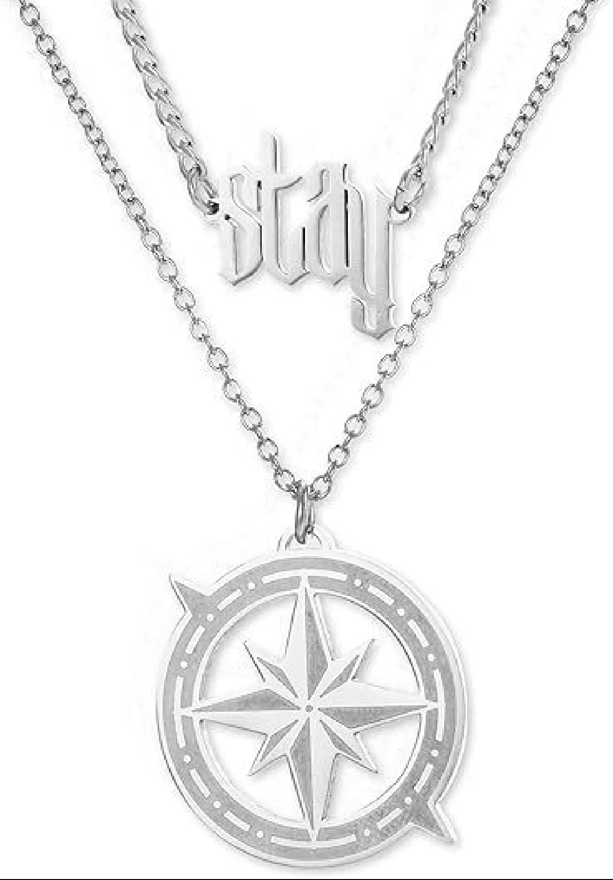 SKZ Fan Compass Necklace and Safety Pin (Celebrity Merchandise Accessories)