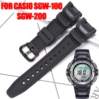 Correa de reloj de resina adecuada para SGW-100 SGW100, correa de reloj de goma resistente al agua deportiva para hombre, accesorios para reloj, pulsera