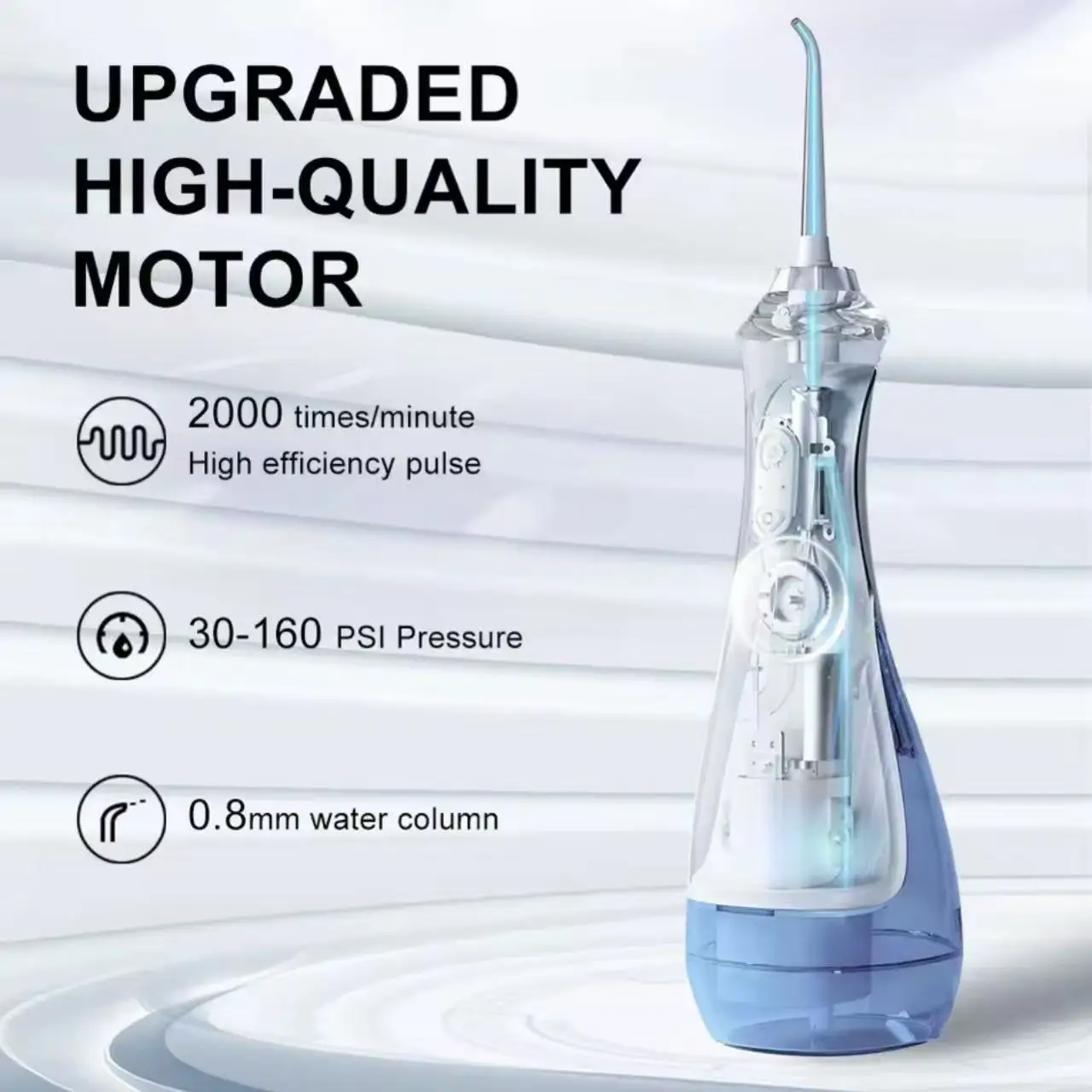 SEAGO Rechargeable Water Flosser Water Thread Oral Dental Irrigator Portable 3 Modes 200ML Tank Water Jet Waterproof IPX7 Home