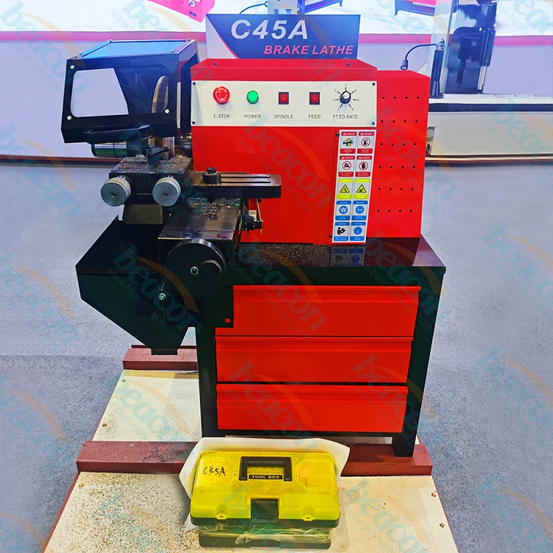 Máquina de corte de discos y tambores eléctrica C45 C45A C45B, herramienta de reparación de discos de freno y tambores para coches y camiones, analizador en inglés de 12 meses