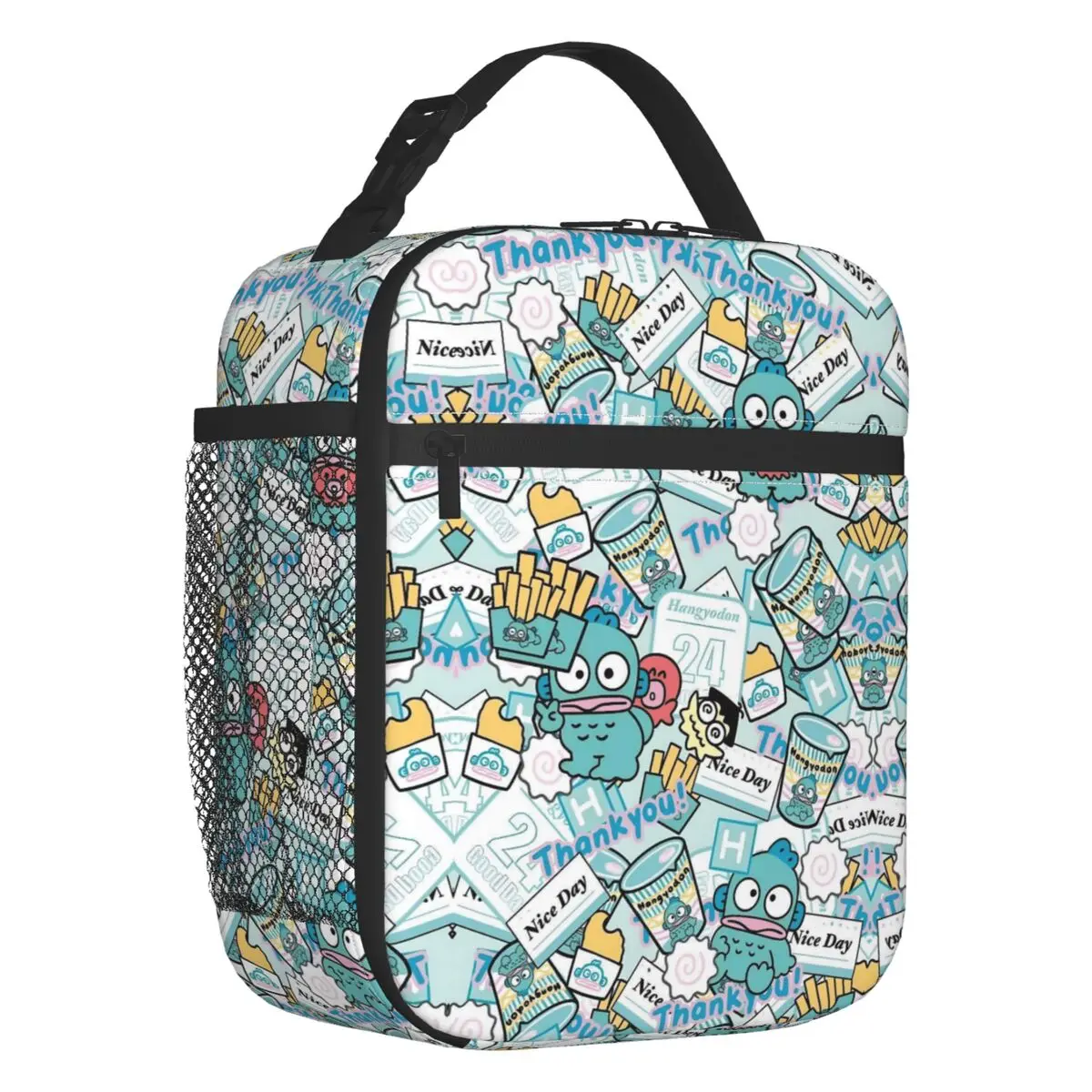 

Custom Kawaii Hangyodon Thermal Insulated Lunch Bags Clown Fish Cartoon Portable Lunch Tote Work School Travel Storage Food Box