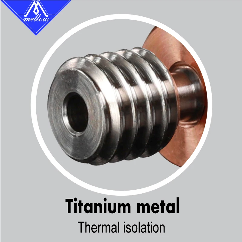 High Gloss Polishing E3d V6 Hot End Tcrazy Titanium Copper Metal Throat 3D Printing Accessories