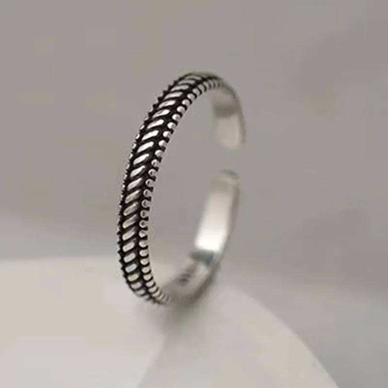 

925 Sterling Silver Weave Small Open Rings For Women Engagement Wedding Luxury Jewelry Girl Accessories Wholesale Jewellery