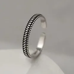 925 Sterling Silver Weave Small Open Rings For Women Engagement Wedding Luxury Jewelry Girl Accessories Wholesale Jewellery