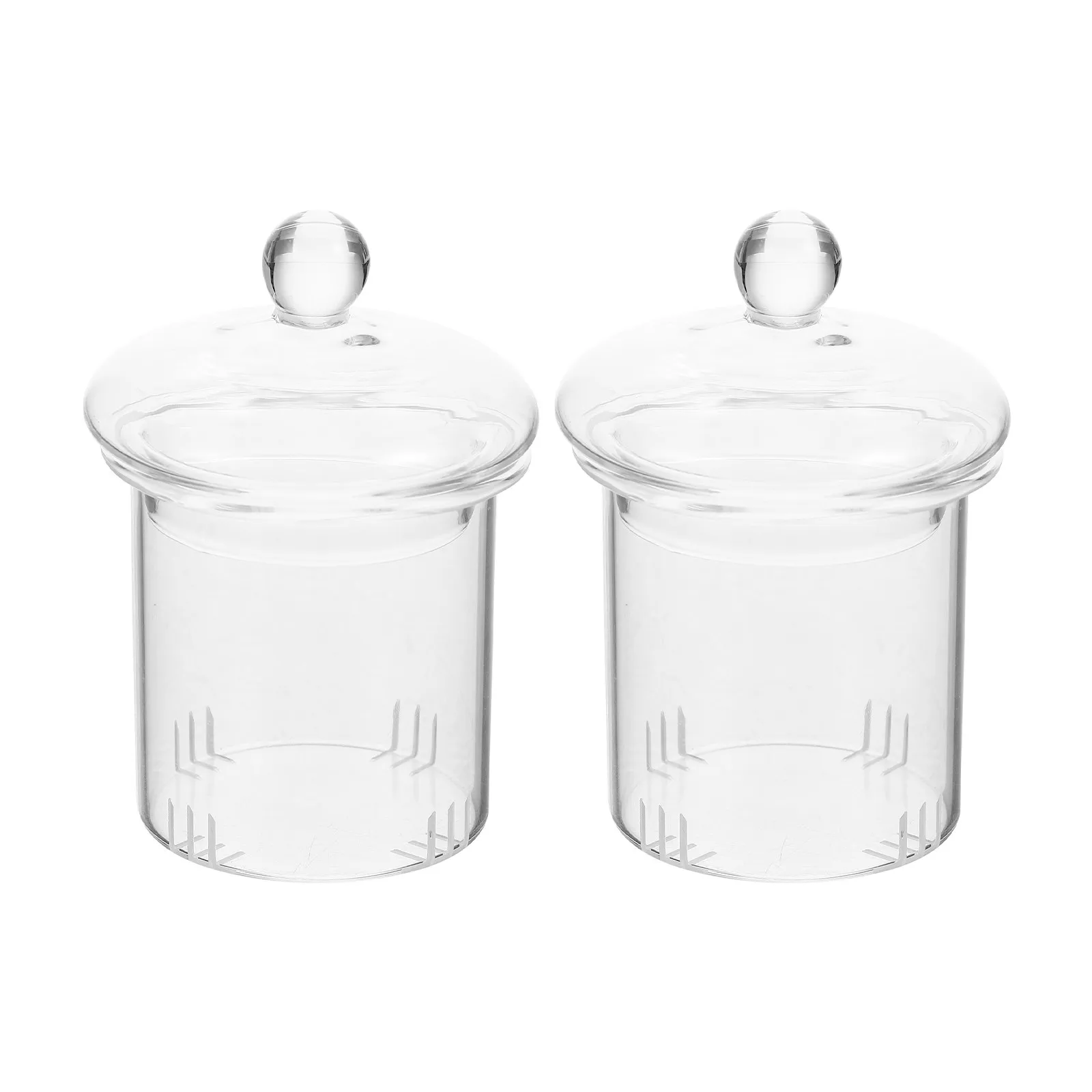 2Set Glass Tea Infuser Blooming Loose Leaf Strainer Replacement Transparent Herbal Tea Steeper Office Home Brewing