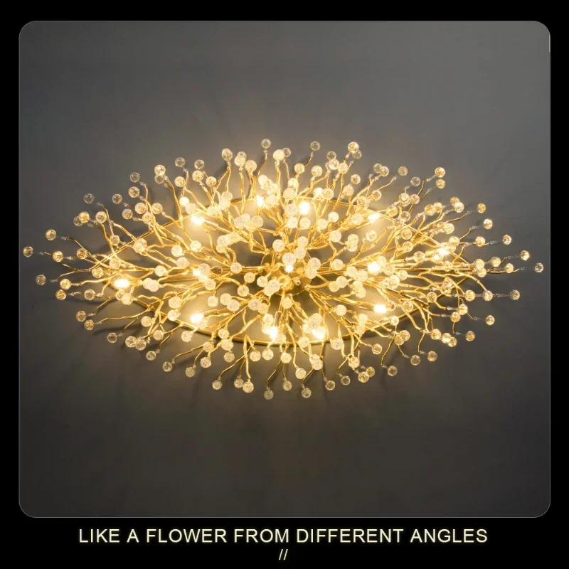 Nordic Crystal LED Ceiling Chandelier Illuminate Living Room and Dining Room LED Ceiling Lamps