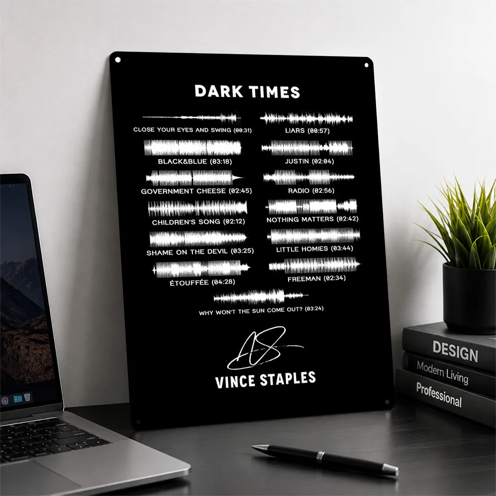 Vince Staples Poster Musical Wall Art Customized Retro Metal Sign for Studio Bedroom Home Decor Music Fan Gift Room Decoration